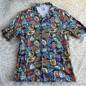 Disney Casual Button Down Shirt with Vibrant Print